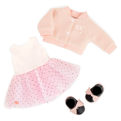 Pink Varsity Jacket & Dress Outfit for 18" Dolls