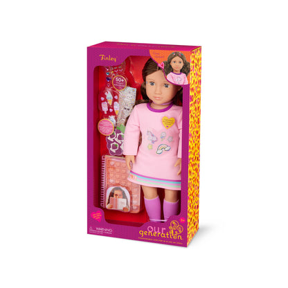 18" Doll with 50+ Stickers & Sticker Book Set