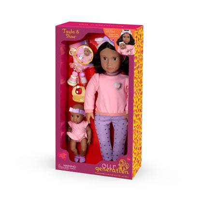 Big/Little Sister Dolls w/baby acc, Tayla & Shae