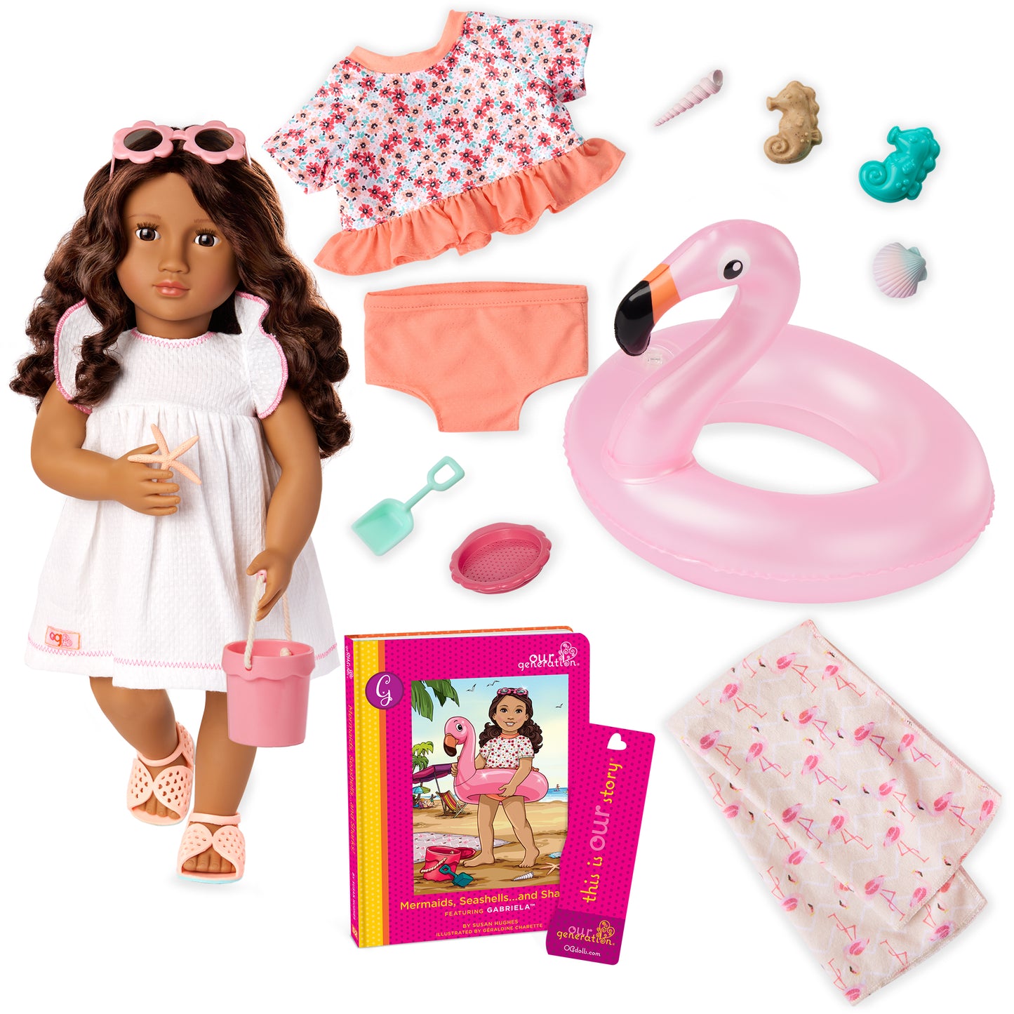 Posable 18-inch Doll & Beach Accessories
