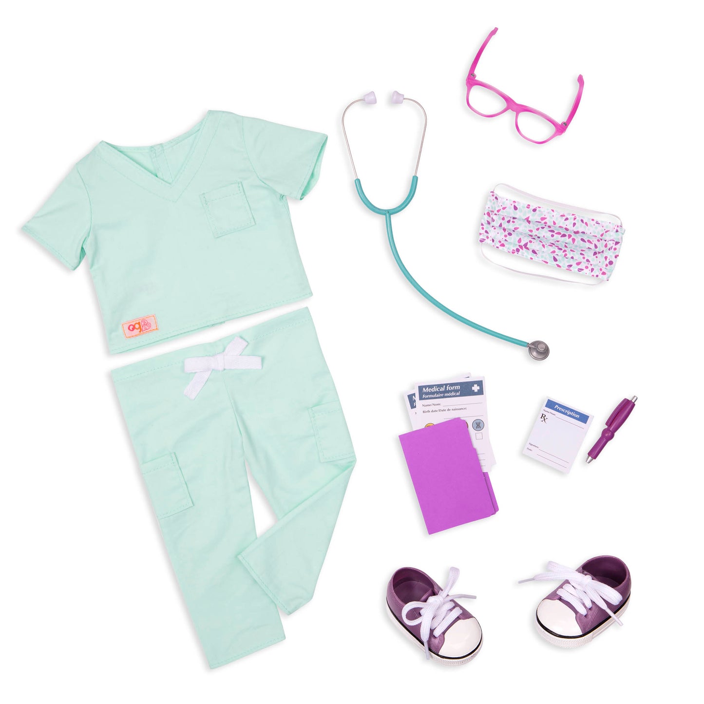 Doctor's Scrubs Outfit for 18-inch Dolls
