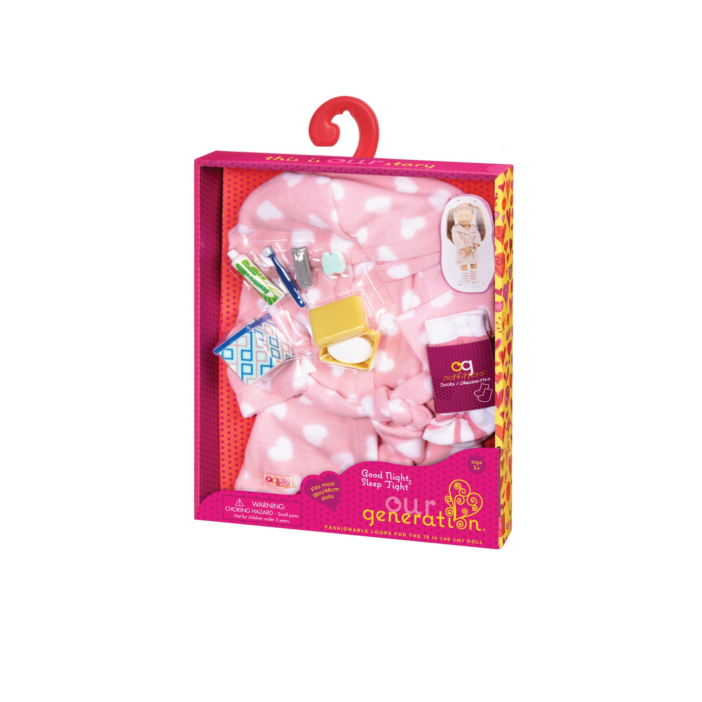 Pajama Outfit & Accessories for 18-inch Dolls