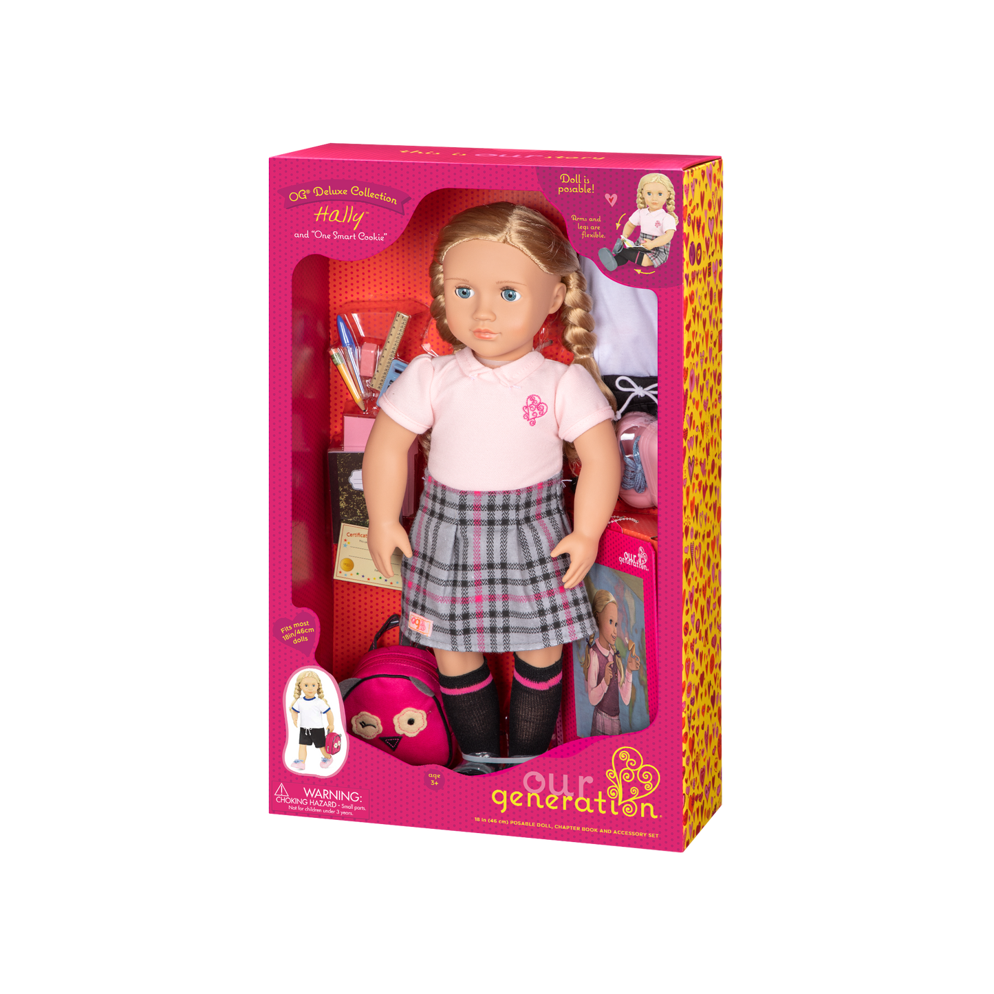 Posable 18-inch School Doll & Storybook
