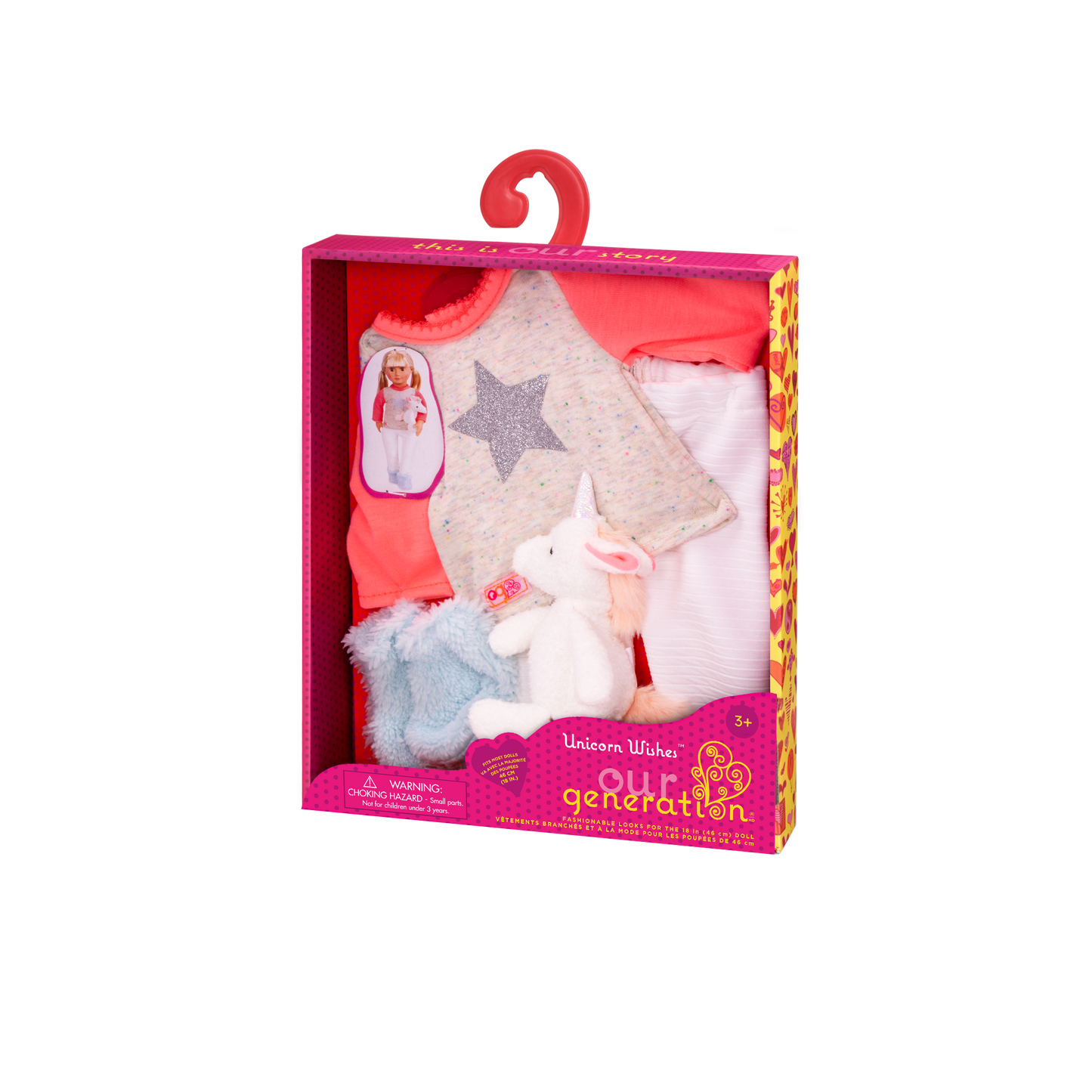 Pajama Outfit & Unicorn Plush for 18-inch Dolls