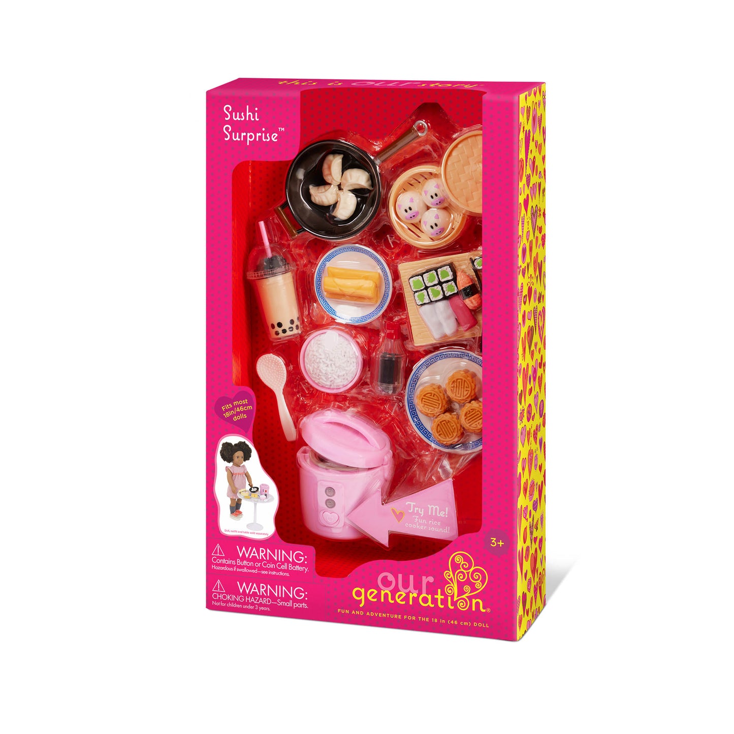 Rice Cooker & Play Food Accessories for 18-inch Dolls