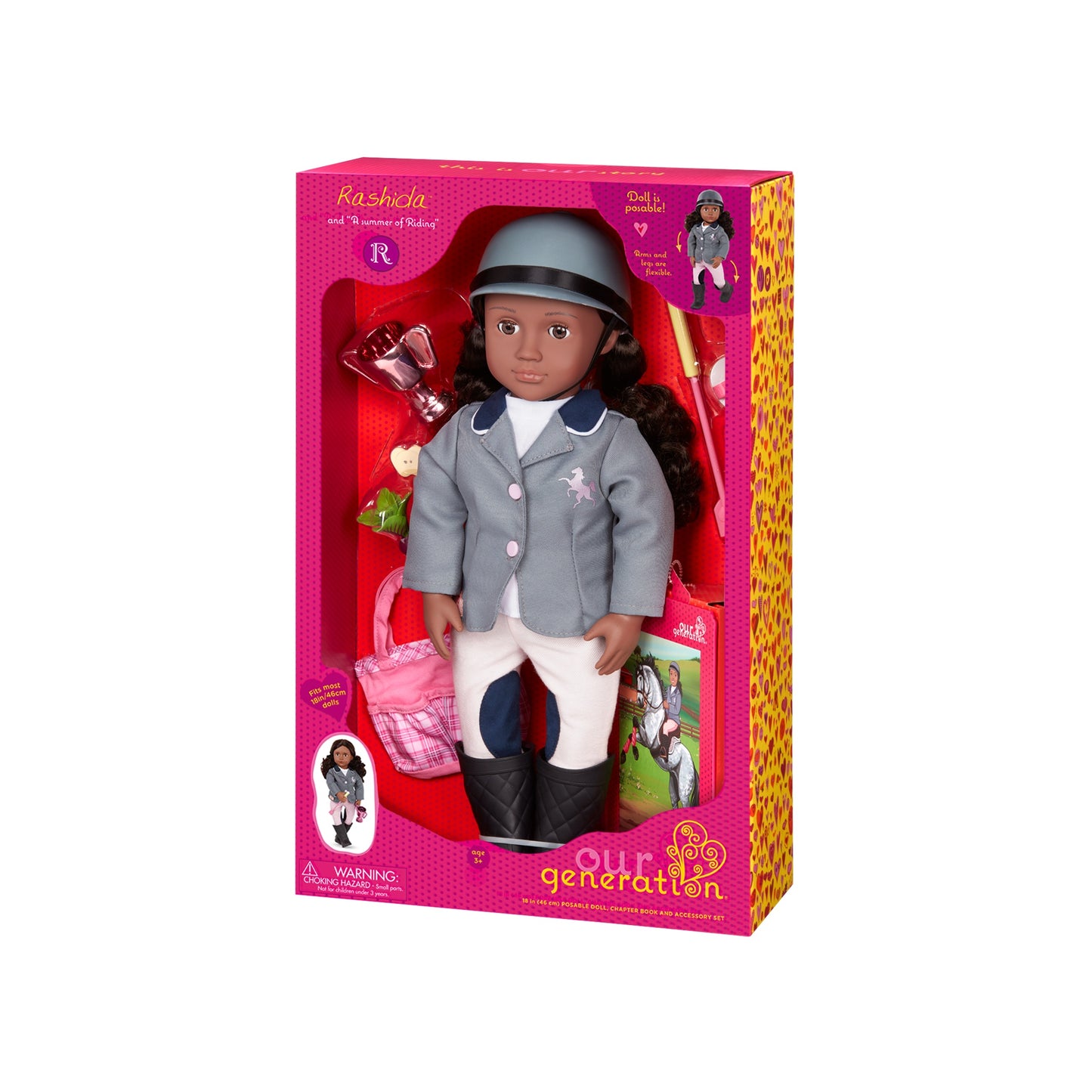 OG DELUXE DOLL W/ BOOK RASHIDA 18INCH BLK HAIR