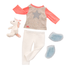 Pajama Outfit & Unicorn Plush for 18-inch Dolls