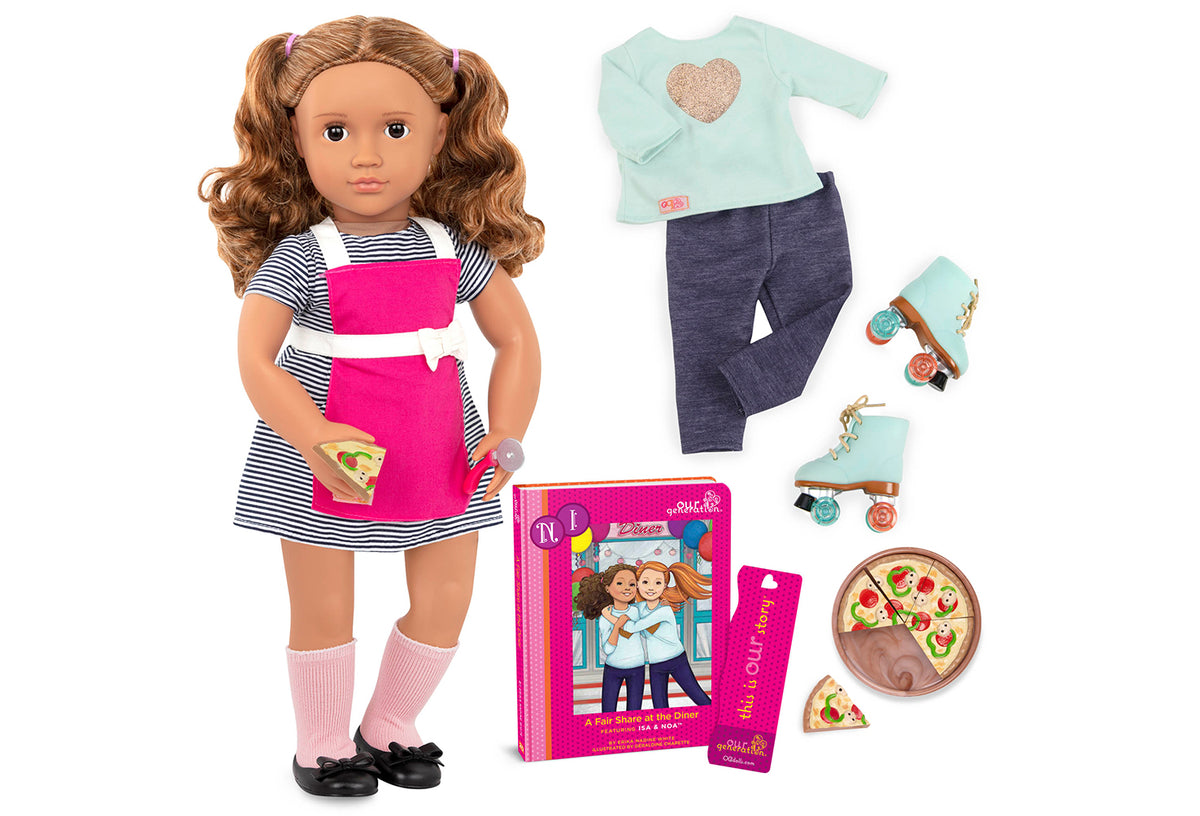 OG DELUXE DOLL W/BOOK ISA 18INCH BROWN HAIR