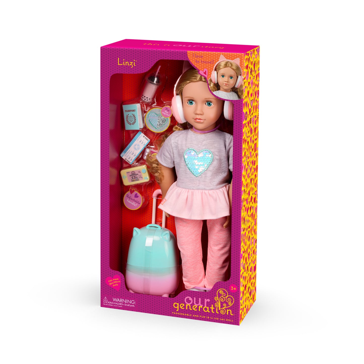 18-inch Doll with Luggage & Accessories