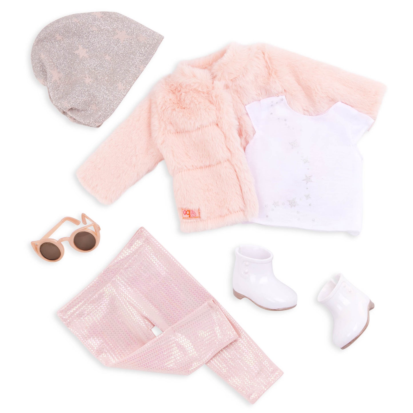 18-inch Doll Pink Faux-Fur Coat Outfit