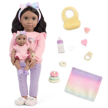 Big/Little Sister Dolls w/baby acc, Tayla & Shae