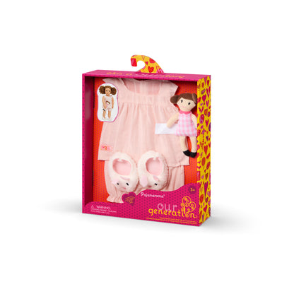 Pajama Outfit with Plush Toy for 18-inch Dolls
