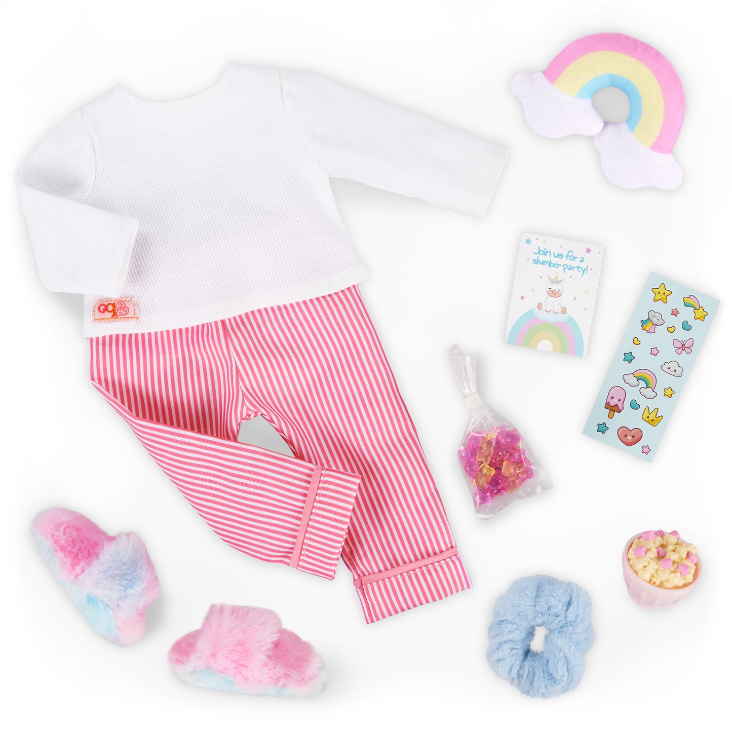 Deluxe Pajama Outfit w/ Rainbow Pillow
