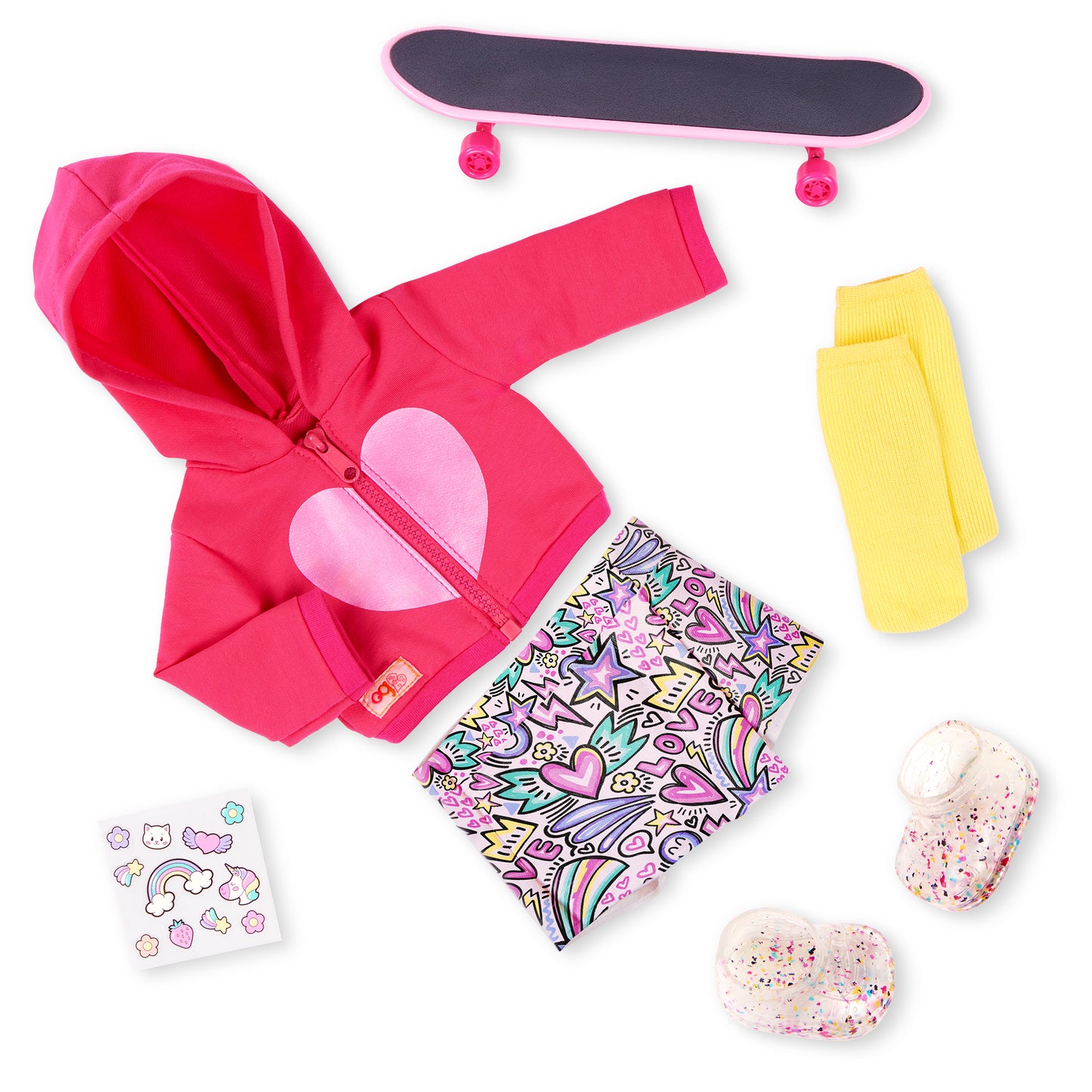 Deluxe Outfit w/ Hoodie and Skateboard